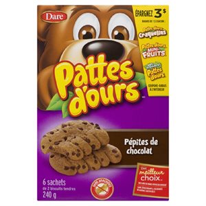 DARE BISC PATTES OURS PEPIT CHOC 240GR