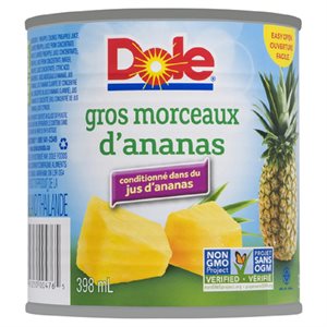 Dole Pineapple Chunks In Juice 398ML