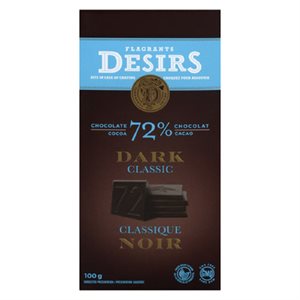 DESIRS CHOC.NOIR 72% CACAO 100GR