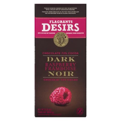 DESIRS CHOCOLAT NOIR FRAMBOISE 72% DISC 100GR